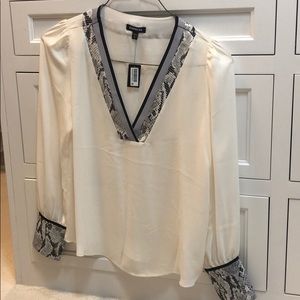 Snakeskin trimmed blouse